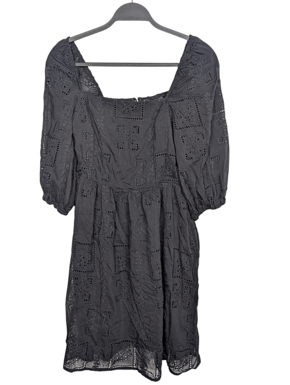 Johnny Was Jade Ella Cottagecore Square Neck Witchy Eyelet Mini Dress Size Small - Picture 2 of 9